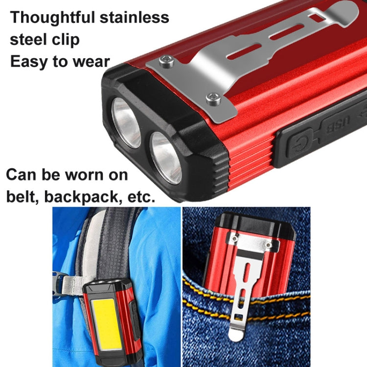 E-SMARTER K011 Bike LED Lamp USB Rechargeable Cycling Light COB Bright Flashlight(Silver) - free shipping - PMC Jewellery - Order now!