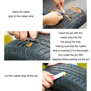 46pcs /Set Car Tubeless Tire Repair Needle Rubber Strip Valve Tip Needle-nosed Pliers Tool Set(With Bag)