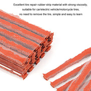 46pcs /Set Car Tubeless Tire Repair Needle Rubber Strip Valve Tip Needle-nosed Pliers Tool Set(With Bag)