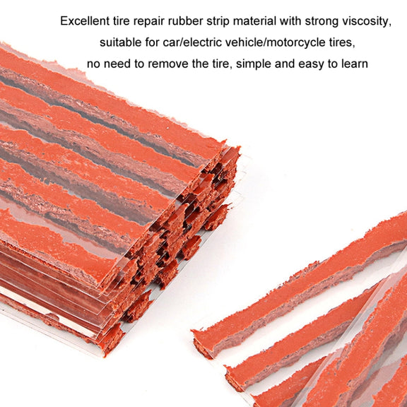 46pcs /Set Car Tubeless Tire Repair Needle Rubber Strip Valve Tip Needle-nosed Pliers Tool Set(With Bag)