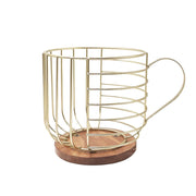 Coffee Companion Storage Rack Cup-Shaped Kitchen Storage Basket, Color: Gold No Words
