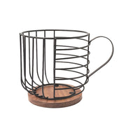 Coffee Companion Storage Rack Cup-Shaped Kitchen Storage Basket, Color: Black No Words