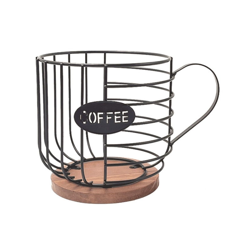 Coffee Companion Storage Rack Cup-Shaped Kitchen Storage Basket, Color: Black with Words - free shipping - PMC TechLife - Order now!