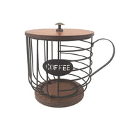 Coffee Companion Storage Rack Cup-Shaped Kitchen Storage Basket, Color: Black with Words���Lid