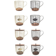 Coffee Companion Storage Rack Cup-Shaped Kitchen Storage Basket, Color: Black No Words