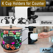 Coffee Companion Storage Rack Cup-Shaped Kitchen Storage Basket, Color: Black No Words
