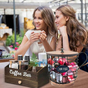 Coffee Companion Storage Rack Cup-Shaped Kitchen Storage Basket, Color: Black No Words