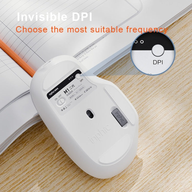 Inphic M1 2nd Generation Wireless Mice Rechargeable Mute Business Office Home Laptop Mouse, Color: 2.4G Black - free shipping - PMC Jewellery - Order now!