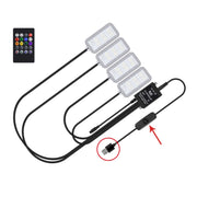 Eight-Color LED Voice Control Car Music Rhythm Atmosphere Light, Specification: 5V USB With Switch Remote Control