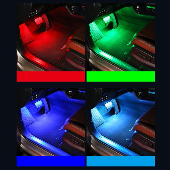 Eight-Color LED Voice Control Car Music Rhythm Atmosphere Light, Specification: 5V USB Remote Control