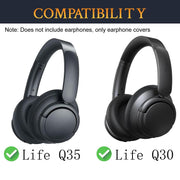 2pcs For Anker Soundcore Life Q30/Q35 Earphone Covers(Soccer Net Black)