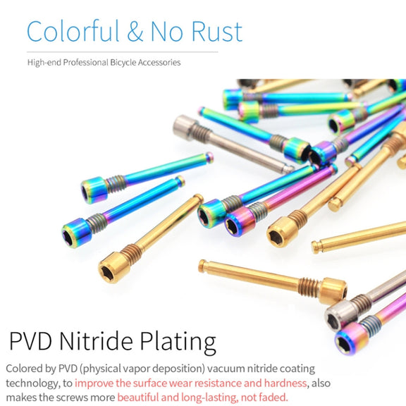 Mountain Road Bicycle Titanium Alloy Clip Pad Latch With Retaining Spring, Color: Pin + Circlip Colorful