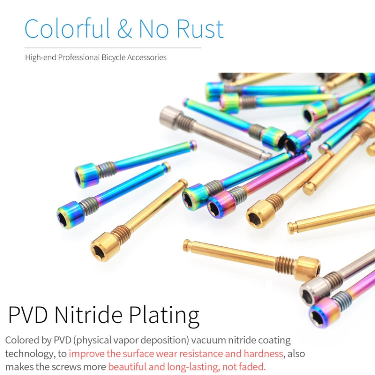 Mountain Road Bicycle Titanium Alloy Clip Pad Latch With Retaining Spring, Color: Pin + Circlip Colorful