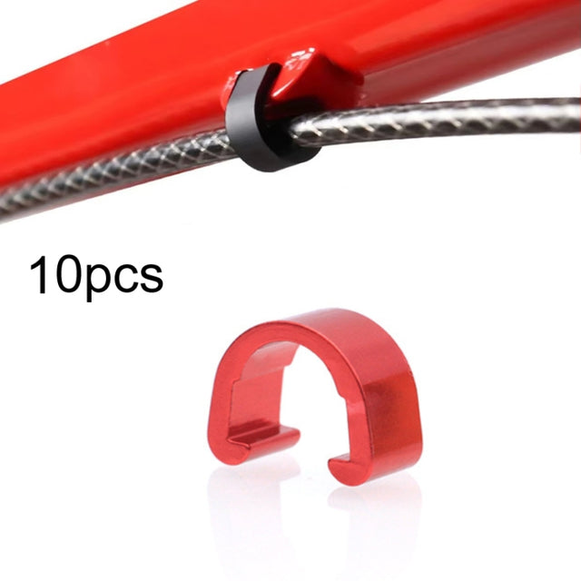 10pcs Bicycle Brake Gearshift Cable Tube Fixing C-shaped Buckle(Random Color Delivery)