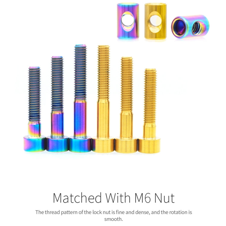 Bicycle Titanium Alloy Seat Post Locking Screws, Color: M6x35 Gold - Bicycle Saddle by PMC TechLife | Online Shopping South Africa | PMC TechLife | Buy Now Pay Later Mobicred