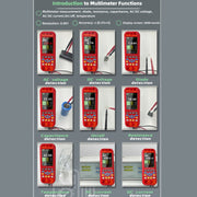 BSIDE O9 Digital Handheld Dual Channel 50MHz Oscilloscope Signal Source Multimeter, Spec: With Single Oscilloscope Probe (Red)