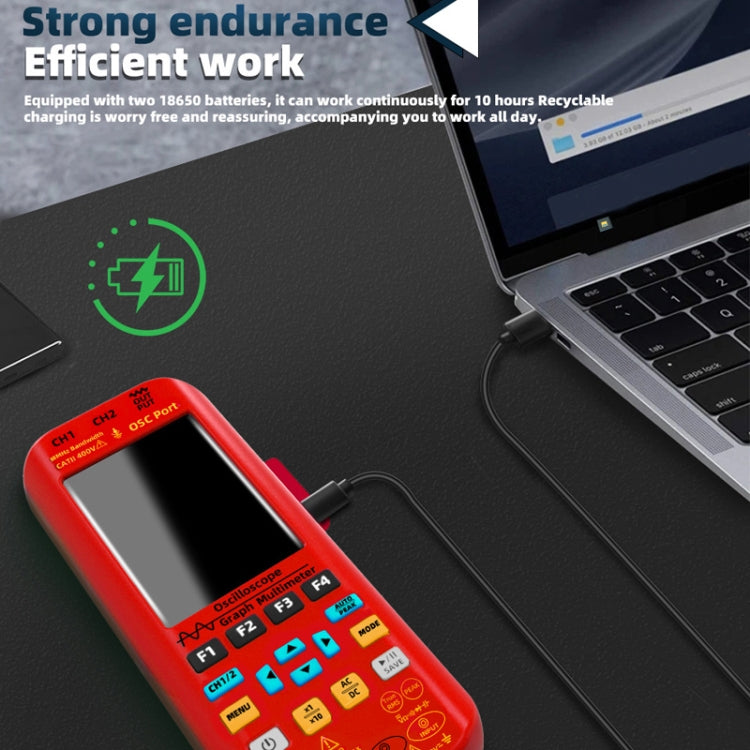 BSIDE O9 Digital Handheld Dual Channel 50MHz Oscilloscope Signal Source Multimeter, Spec: With Single Oscilloscope Probe (Red) - free shipping - PMC TechLife - Order now!
