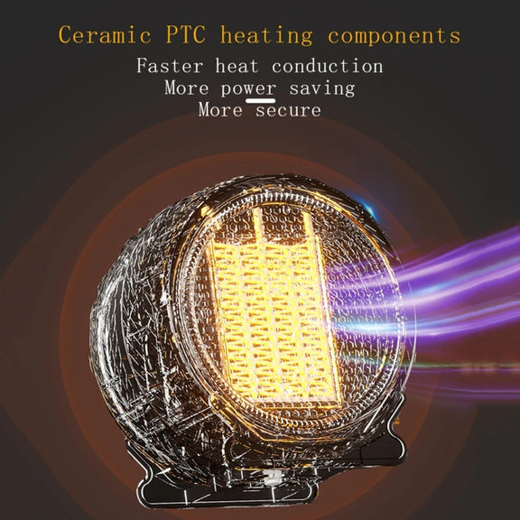 1800W Desktop High-power Two-speed Heater Household Fast Heating Heater, Spec: EU Plug(Black)
