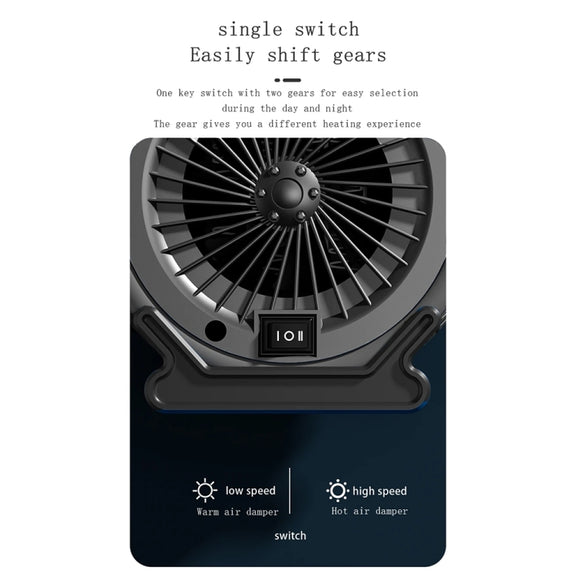 1800W Desktop High-power Two-speed Heater Household Fast Heating Heater, Spec: EU Plug(Black)