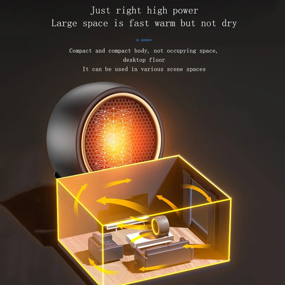 1800W Desktop High-power Two-speed Heater Household Fast Heating Heater, Spec: US Plug(Black)