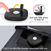 For Apple Watch AhaStyle PT126 Storage Folding Stand Plastic Charging Holder(White)