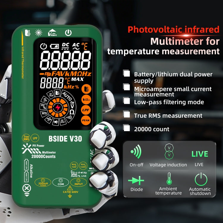 BSIDE V30 Intelligent Colorful Screen PV Multimeter Infrared Thermometer - free shipping - PMC TechLife - Order now!