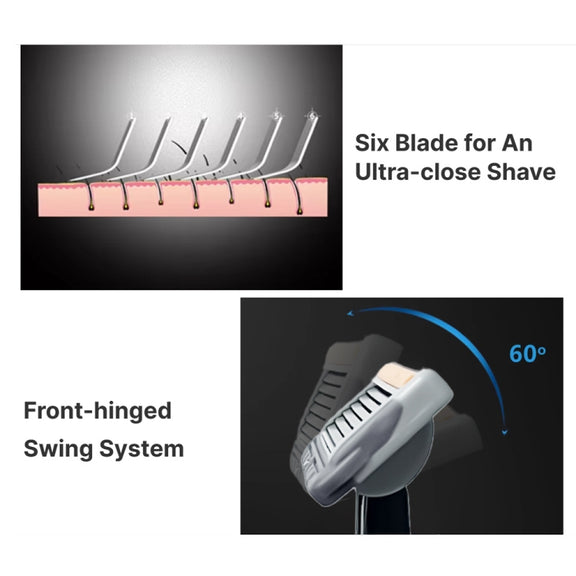 4pcs /Pack Six Blade OpenBack System Skin Razor Refills for Men