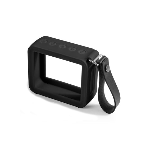 For JBL GO 2 Speaker Silicone Cover with PU Hand Strap Anti-lost Audio Protective Case(Black) - Protective Case by PMC Jewellery | Online Shopping South Africa | PMC Jewellery | Buy Now Pay Later Mobicred