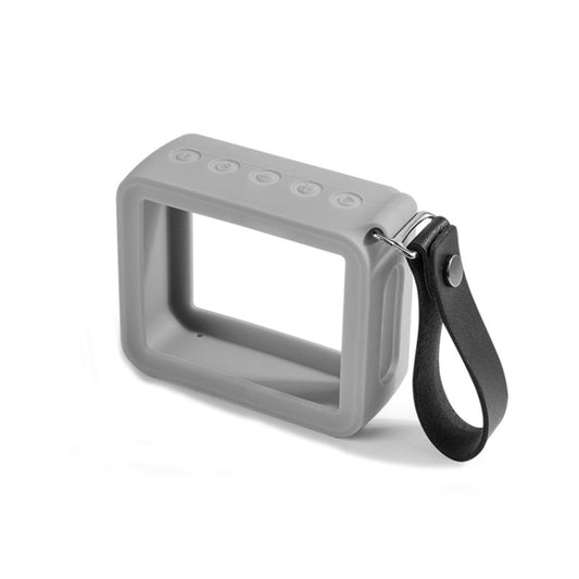 For JBL GO 2 Speaker Silicone Cover with PU Hand Strap Anti-lost Audio Protective Case(Gray) - Protective Case by PMC Jewellery | Online Shopping South Africa | PMC Jewellery | Buy Now Pay Later Mobicred
