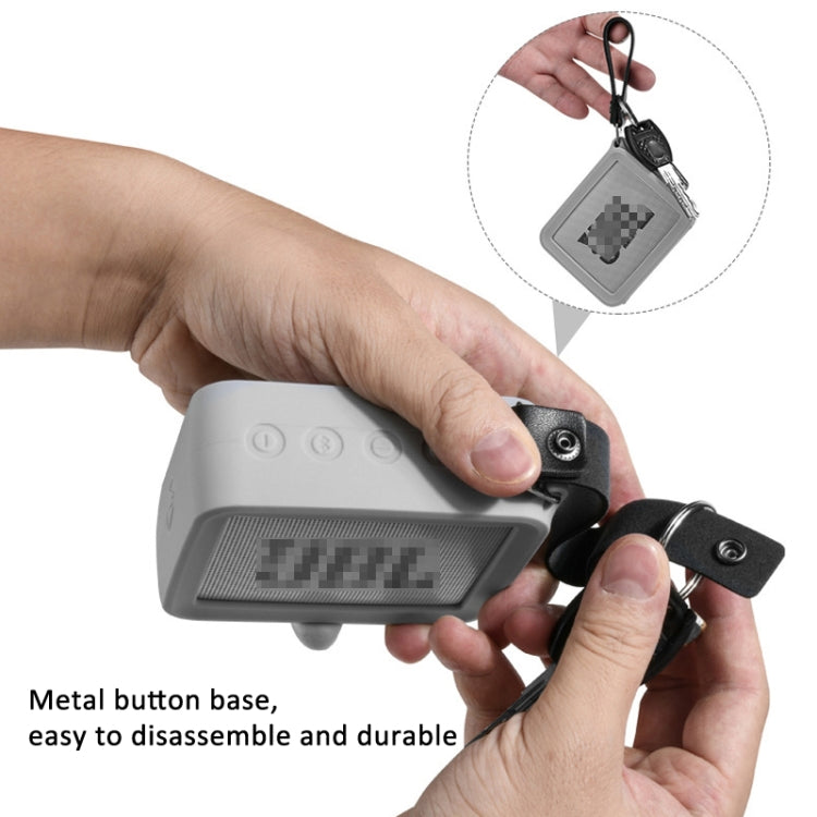 For JBL GO 2 Speaker Silicone Cover with PU Hand Strap Anti-lost Audio Protective Case(Gray)