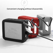 For JBL GO 2 Speaker Silicone Cover with PU Hand Strap Anti-lost Audio Protective Case(Red)