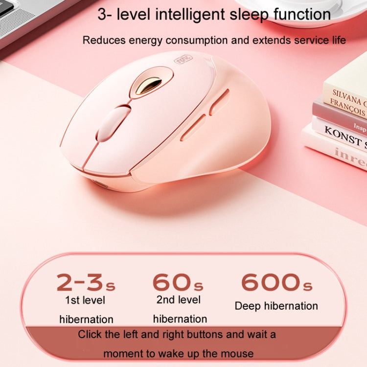 Inphic DR801 2.4G+Bluetooth 5.0/4.0 Wireless Mouse USB Tri-Mode Mute Rechargeable Girls Office Home Gaming Mouse(Pink) - free shipping - PMC Jewellery - Order now!