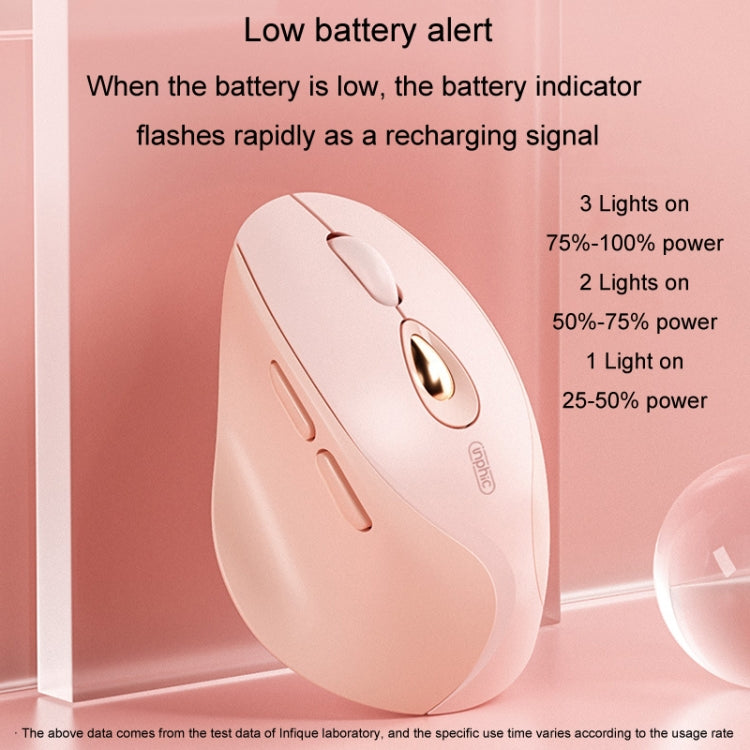 Inphic DR801 2.4G+Bluetooth 5.0/4.0 Wireless Mouse USB Tri-Mode Mute Rechargeable Girls Office Home Gaming Mouse(Pink) - free shipping - PMC Jewellery - Order now!