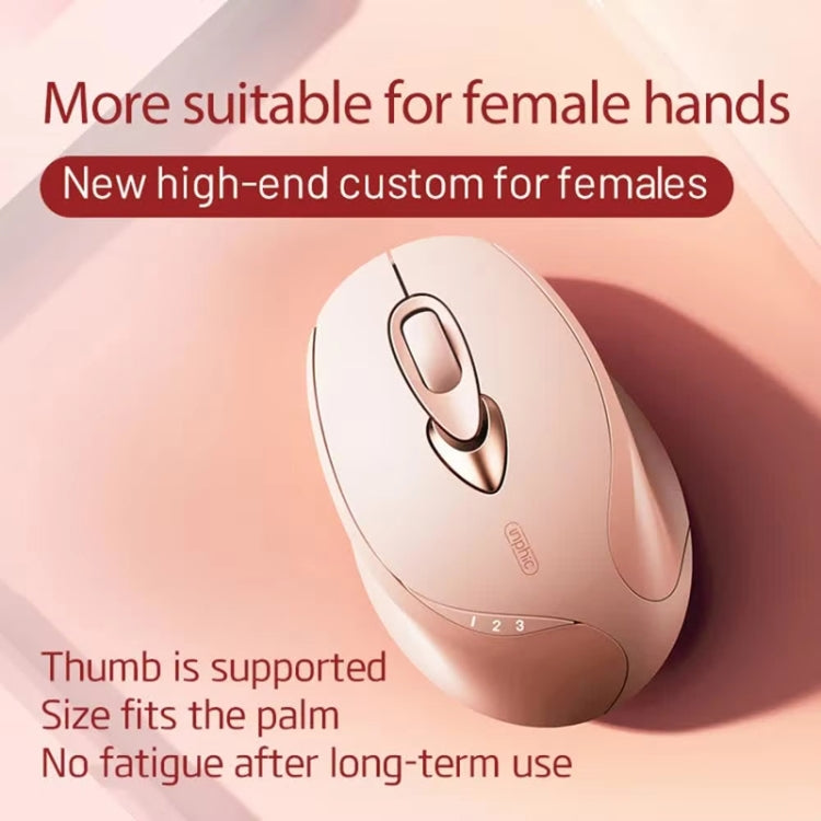 Inphic M8P 2.4G Wireless Mouse USB Mute Charging Girls Office Portable Ergonomic Mouse With Power Display(Milk Tea Color)