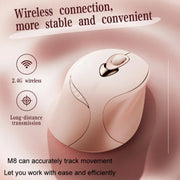 Inphic M8P 2.4G Wireless Mouse USB Mute Charging Girls Office Portable Ergonomic Mouse With Power Display(Milk Tea Color)