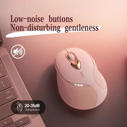 Inphic M8P 2.4G Wireless Mouse USB Mute Charging Girls Office Portable Ergonomic Mouse With Power Display(Milk Tea Color)