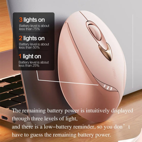 Inphic M8P 2.4G Wireless Mouse USB Mute Charging Girls Office Portable Ergonomic Mouse With Power Display(Milk Tea Color)