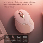 Inphic M8P 2.4G Wireless Mouse USB Mute Charging Girls Office Portable Ergonomic Mouse With Power Display(Milk Tea Color)
