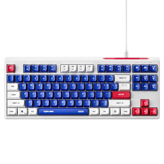 Inphic K902 Wired Keyboard 87 Keys Mute Light-up Mecha Office Home Gaming Computer Keyboard(Blue White) - free shipping - PMC Jewellery - Order now!