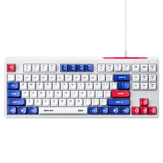 Inphic K902 Wired Keyboard 87 Keys Mute Light-up Mecha Office Home Gaming Computer Keyboard(White Blue) - free shipping - PMC Jewellery - Order now!