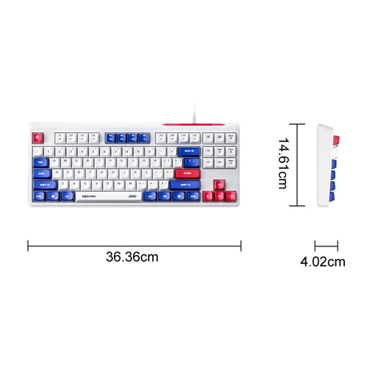 Inphic K902 Wired Keyboard 87 Keys Mute Light-up Mecha Office Home Gaming Computer Keyboard(White Blue) - free shipping - PMC Jewellery - Order now!