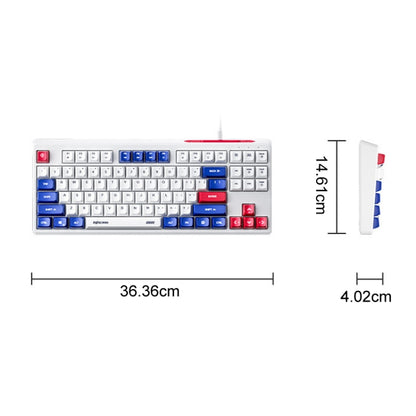 Inphic K902 Wired Keyboard 87 Keys Mute Light-up Mecha Office Home Gaming Computer Keyboard(White Blue) - free shipping - PMC Jewellery - Order now!