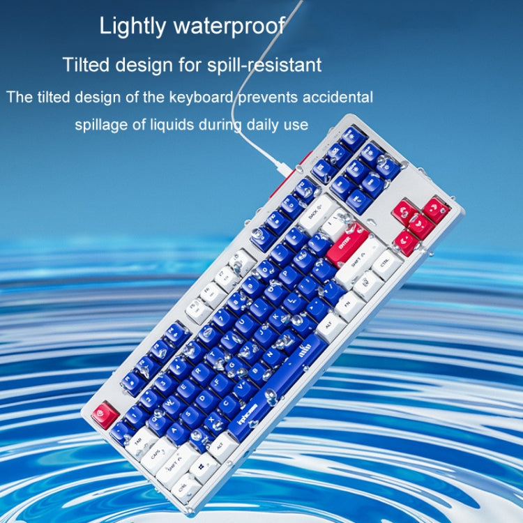 Inphic K902 Wired Keyboard 87 Keys Mute Light-up Mecha Office Home Gaming Computer Keyboard(White Blue) - free shipping - PMC Jewellery - Order now!