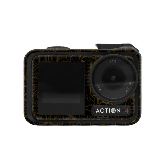 For DJI Action 4 Motion Camera Stickers All Inclusive Photo Frame Color Changing Stickers Accessories, Style: AC4-10 Circuit Dark Gold - free shipping - PMC Jewellery - Order now!