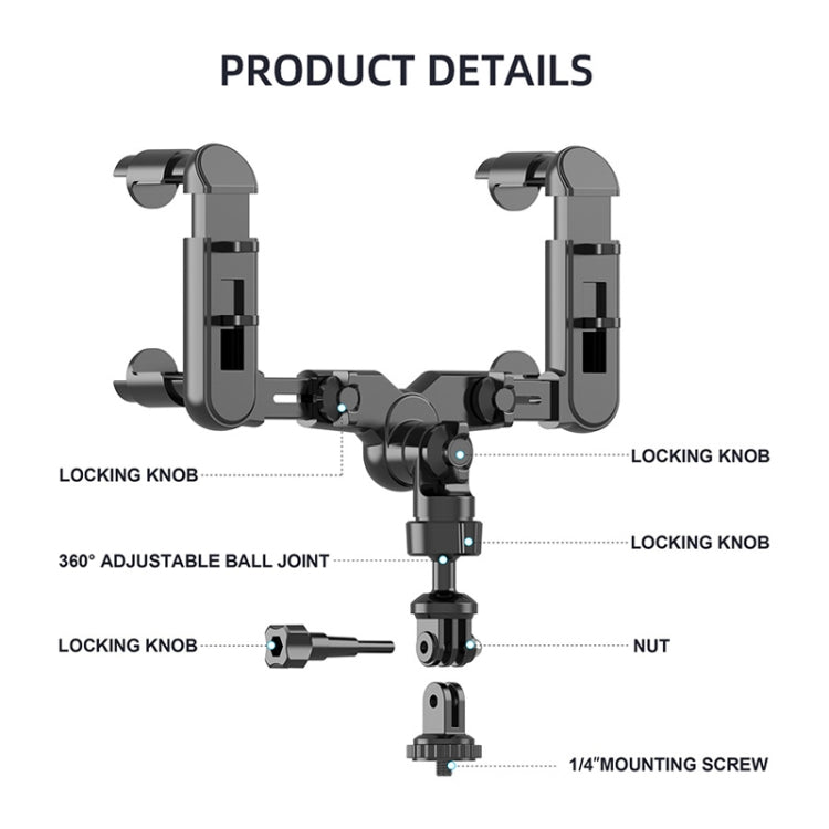 Vehicle Rearview Mirror Bracket Panoramic Sports Camera Car Mount Base Accessory - Universal Car Holders by PMC TechLife | Online Shopping South Africa | PMC TechLife | Buy Now Pay Later Mobicred