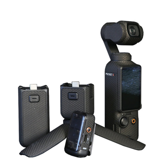 For DJI Pocket 3 Camera Stickers Anti-scratch Non-adhesive Protective Film(Matrix Black)