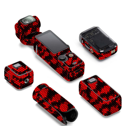For DJI Pocket 3 Camera Stickers Anti-scratch Non-adhesive Protective Film(Snake Scale Red) - free shipping - PMC Jewellery - Order now!
