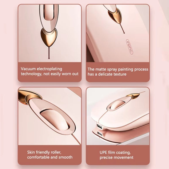 Inphic Q8 Gen 2 Bluetooth Mouse Wireless Silent Charging Office Business Girls Laptop Mouse(Milk Tea Color)