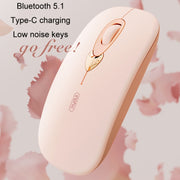 Inphic Q8 Gen 2 Bluetooth Mouse Wireless Silent Charging Office Business Girls Laptop Mouse(Milk Tea Color)