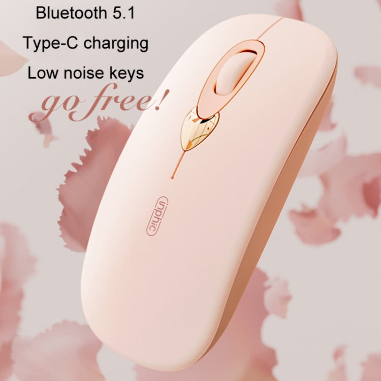 Inphic Q8 Gen 2 Bluetooth Mouse Wireless Silent Charging Office Business Girls Laptop Mouse(Milk Tea Color)
